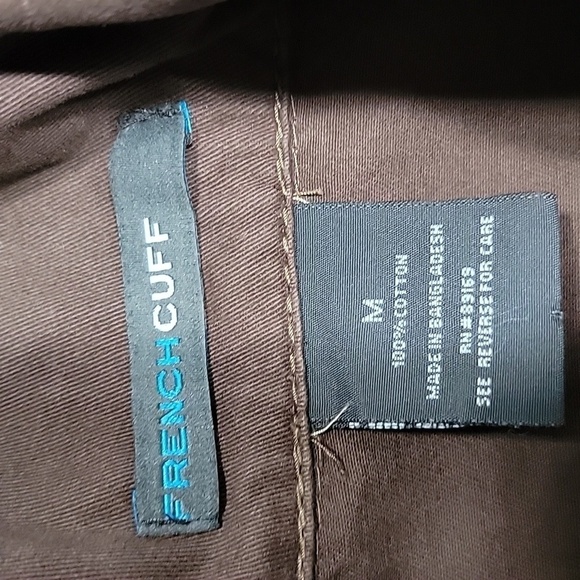 French Cuff Size M Brown Safari Style Jacket.  Belted and Button Down.  GUC - Picture 11 of 11